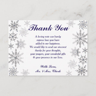 Carte de remerciements Diamond Snowflakes