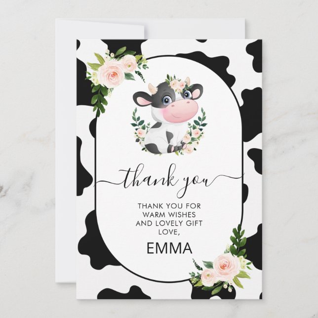 Carte de remerciements d'impression de Baby shower (Devant)