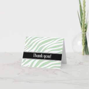 Carte de remerciements d'impression Zebra vert