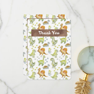 Carte De Remerciements Dinasaur animal mignon Baby shower adorable