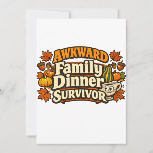 Carte De Remerciements Dîner de famille gênant Survivant Thanksgiving 