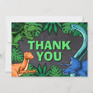 Carte De Remerciements Dino Trex Jurassique Garçon Anniversaire de dinosa