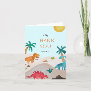 Carte De Remerciements Dinos Peints