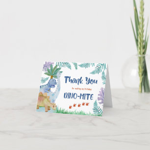 Carte De Remerciements Dinosaur fête d'anniversaire Dino-Mite