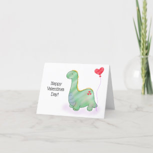 Carte De Remerciements Dinosaure de Saint Valentin avec amour Vous Ballon