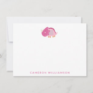 Carte De Remerciements Dinosaure mignon en papier à lettres personnalisé 