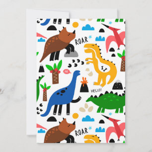 Carte De Remerciements Dinosaures motif transparent