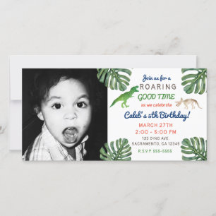 Carte De Remerciements Dinosaures ! Photo d'image de fête d'anniversaire