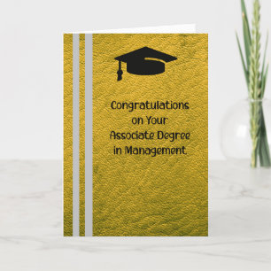 Carte De Remerciements Diplôme associé en gestion Faux Gold Card
