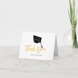 Carte De Remerciements Diplôme Cap Tassel Typographie Faux Gold