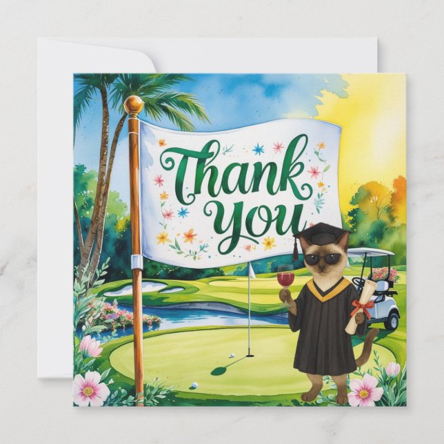 Carte De Remerciements Diplôme de golf (Devant)