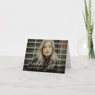 Carte De Remerciements Diplôme de photo de script simple