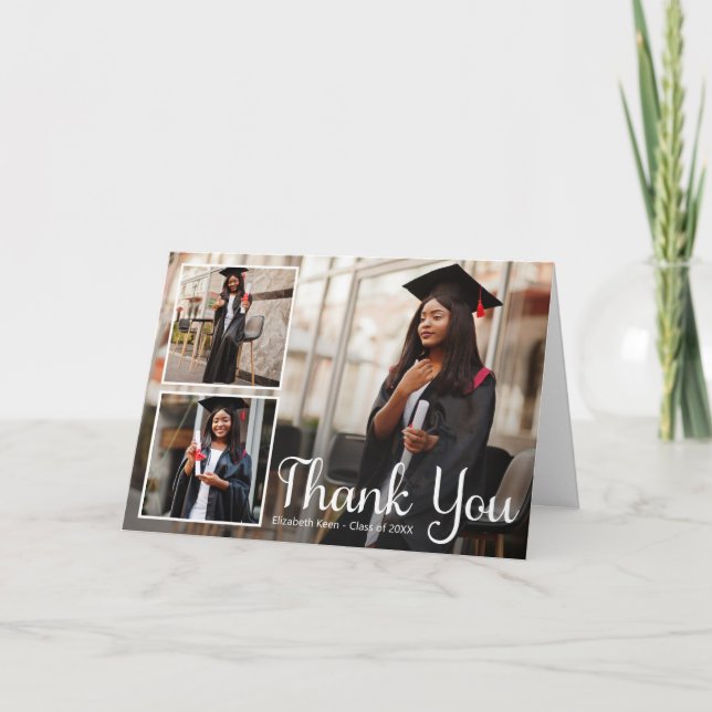 Carte De Remerciements Diplôme Photo personnalisée (Devant)
