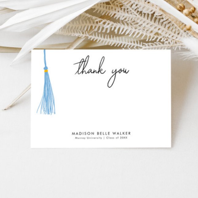 Carte De Remerciements Diplôme Remerciement Tassel Bleu Clair (Créateur téléchargé)