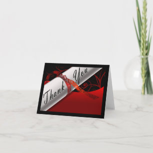 Carte De Remerciements Diplôme rouge et noir