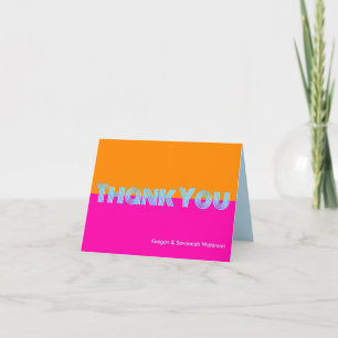 Carte De Remerciements Disco Neon Bright Fun Funky Photo