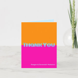 Carte De Remerciements Disco Neon Bright Fun Funky Photo