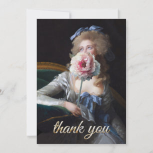Carte De Remerciements Discrète avec pivoine rose