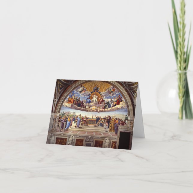 Carte De Remerciements Disputation du Saint Sacrement par Raphael (Devant)