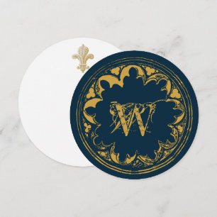 Carte De Remerciements Distressed monogram