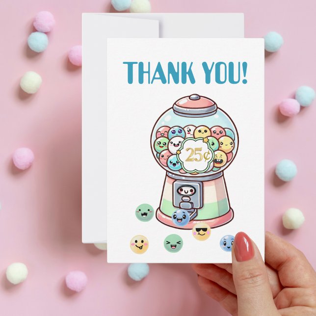 Carte De Remerciements Distributeur de bonbons drôle et mignon, Anniversa (Créateur téléchargé)
