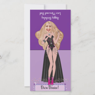 Carte De Remerciements Diva Birthday do-it-yourself pop-up Card