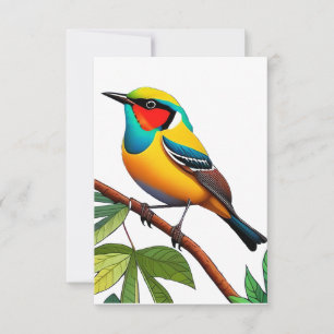 Carte de remerciements d'oiseaux vibrants avec un 