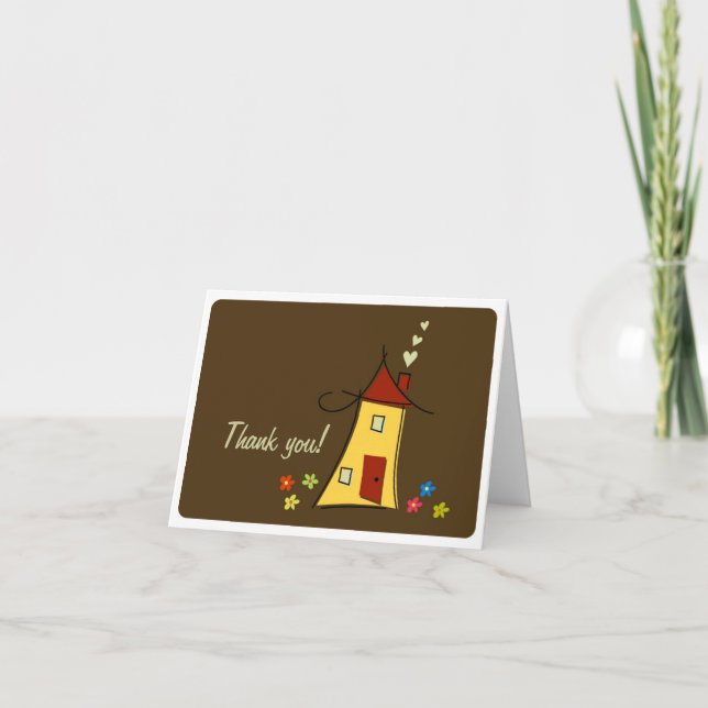 Carte de remerciements domestique sucré (Devant)