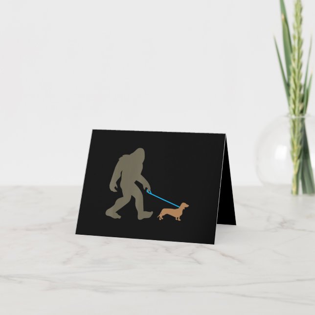 Carte De Remerciements Don de chien | Bigfoot Walking Dachshund (Devant)