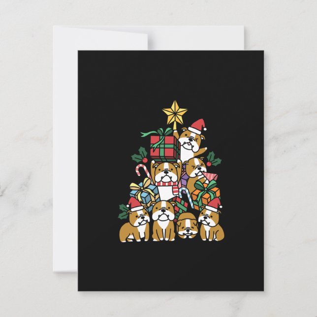 Carte De Remerciements Don de chien | Christmas Tree English Chien de tau (Devant)
