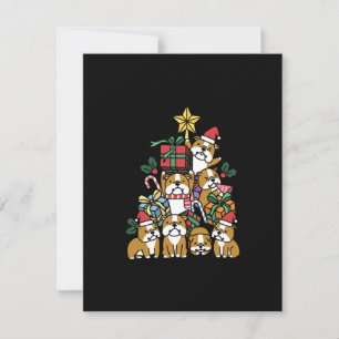 Carte De Remerciements Don de chien   Christmas Tree English Chien de tau