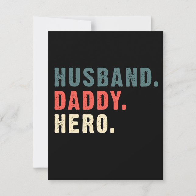 Carte De Remerciements Don papa | Husband Daddy Hero Meilleure idée cadea (Devant)