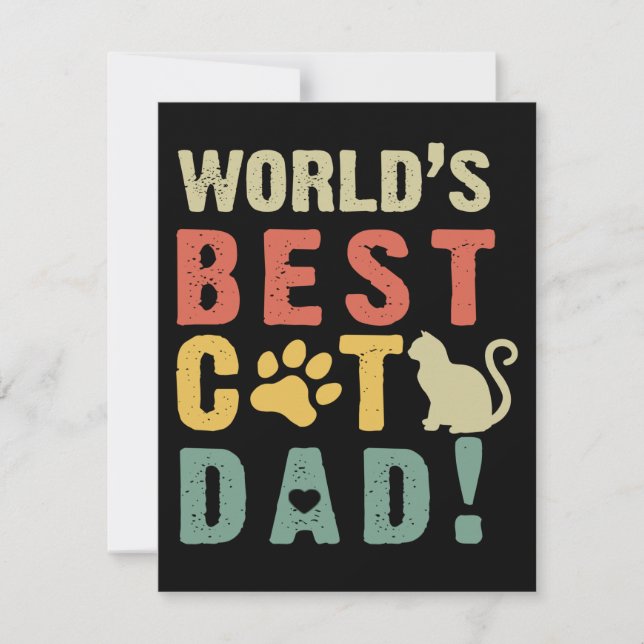 Carte De Remerciements Don Papa| Monde.Le meilleur.Chat. Papa ! (Devant)
