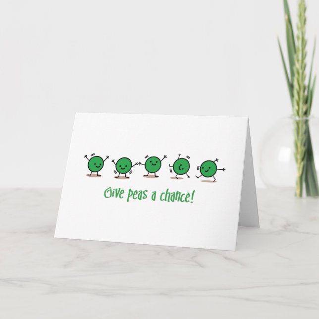 Carte De Remerciements Donnez une chance aux petits pois (Devant)
