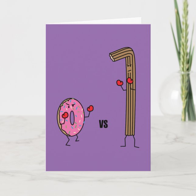 Carte De Remerciements Donut versus Churro dessert pâte frit sucre vs. (Devant)