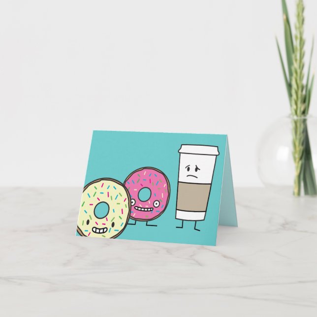 Carte De Remerciements Donuts et café (Devant)