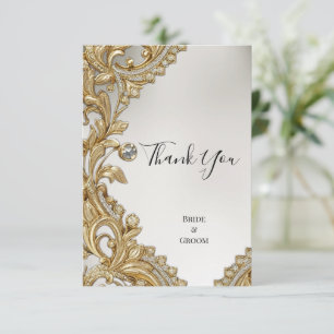 Carte de remerciements d'or décoratif