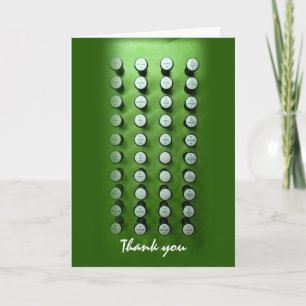 Carte de remerciements d'orgue vert