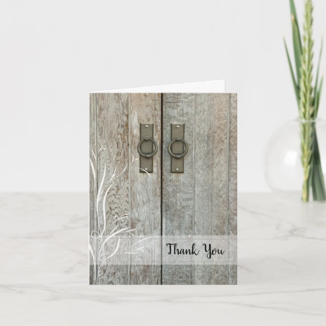 Carte De Remerciements Double Barn Doors Country (Devant)