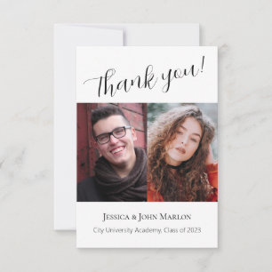 Carte De Remerciements Double Graduation Party