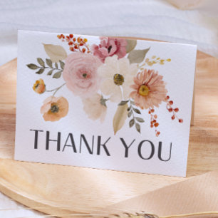 Carte De Remerciements Douce Baby Shower Florale Printemps Automne