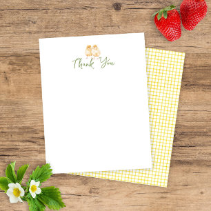 Carte De Remerciements Douce Baby Shower poussins à l'aquarelle
