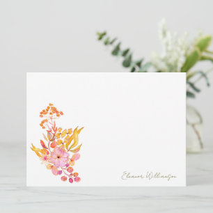 Carte De Remerciements Douce Fête Bubbly Florale Aquarelle Colorée