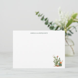 Carte De Remerciements Douce Fête de Couple Thème Cactus du Désert du Sud