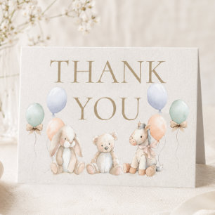 Carte De Remerciements Douce Fête de Naissance de Bébé Jouet Neutre de Ge