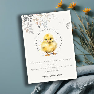 Carte De Remerciements Douce Fête de Naissance Fleur Aquarelle de la Ferm