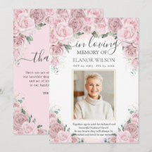 Douce Fleur de Rose Pâle Photo Funérailles Mémoria