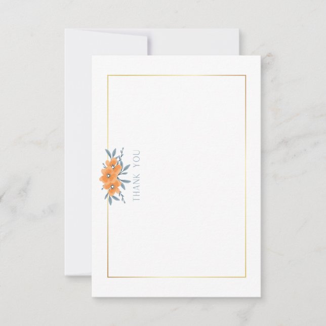 Carte De Remerciements Douce soirée de mariage Eschscholzia de Californie (Devant)