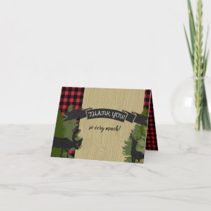 Carte De Remerciements Douche de plaid de bûcheron de bébé de notes de