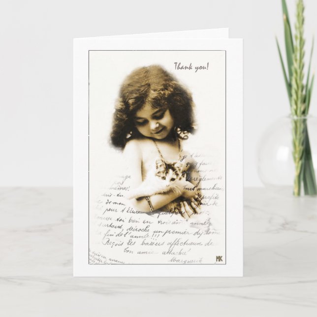 Carte de remerciements doux d'étreinte de chaton (Devant)